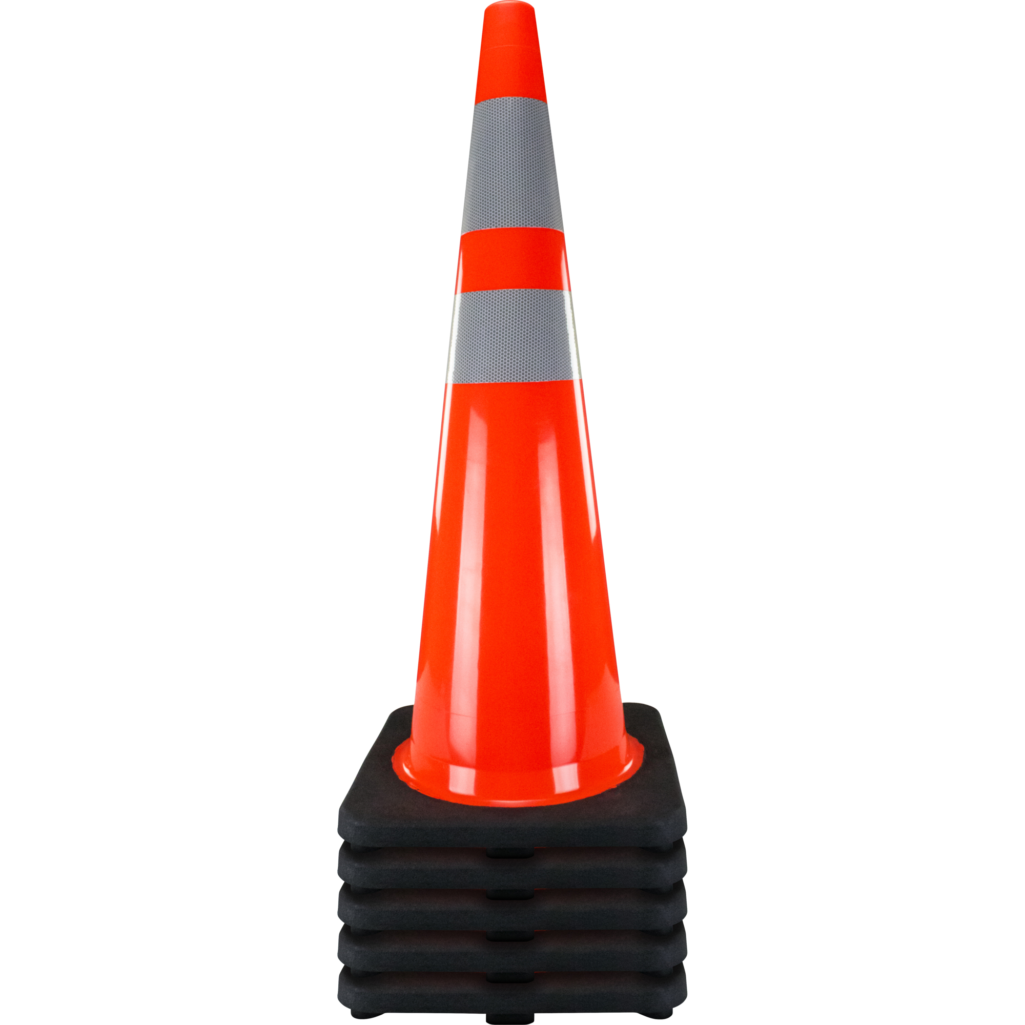 SAS Safety, 5 Traffic Cones - Orange w Reflective Collar - 36in., Color Fluorescent Orange, Height 36 in, Included (qty.) 5 Model# 7501-36